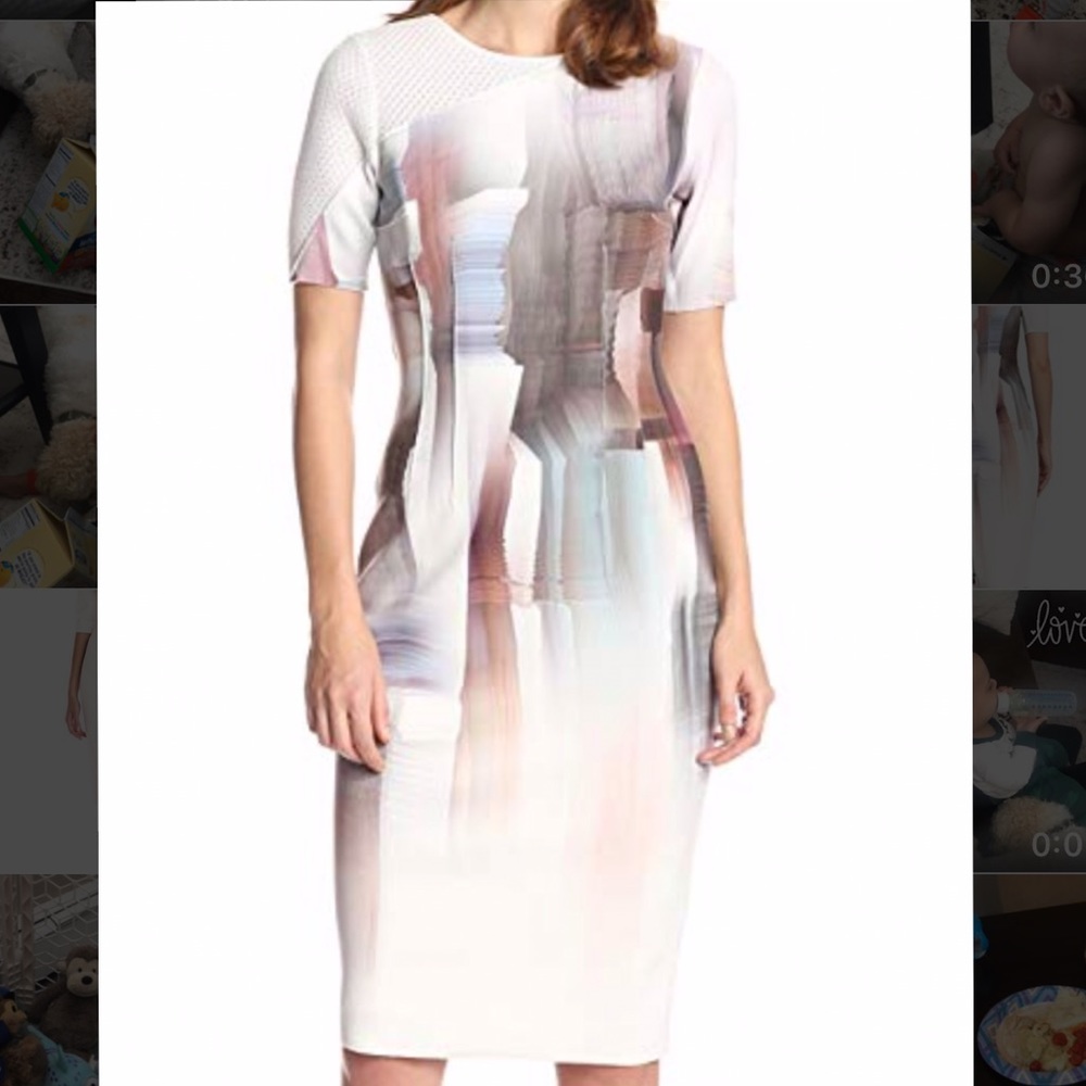 Elie Tahari Carla Marble print scuba dress